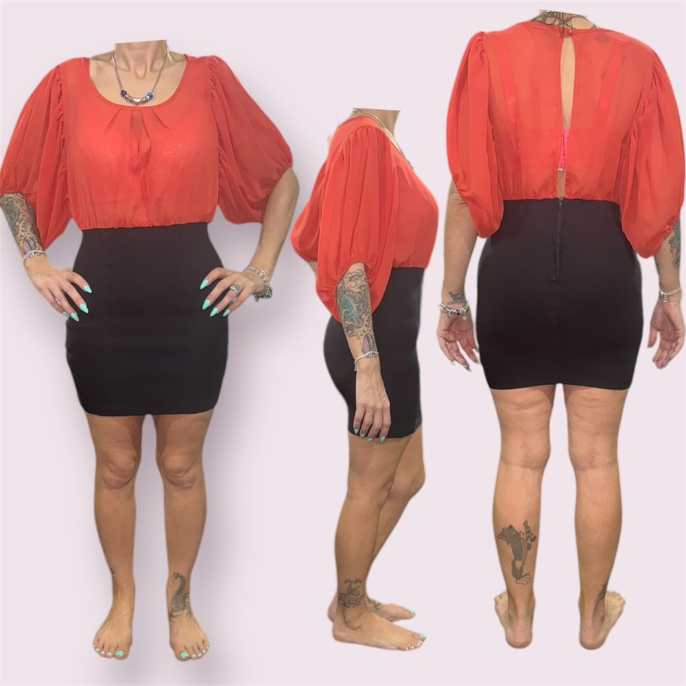 Chic Red and Black Dress